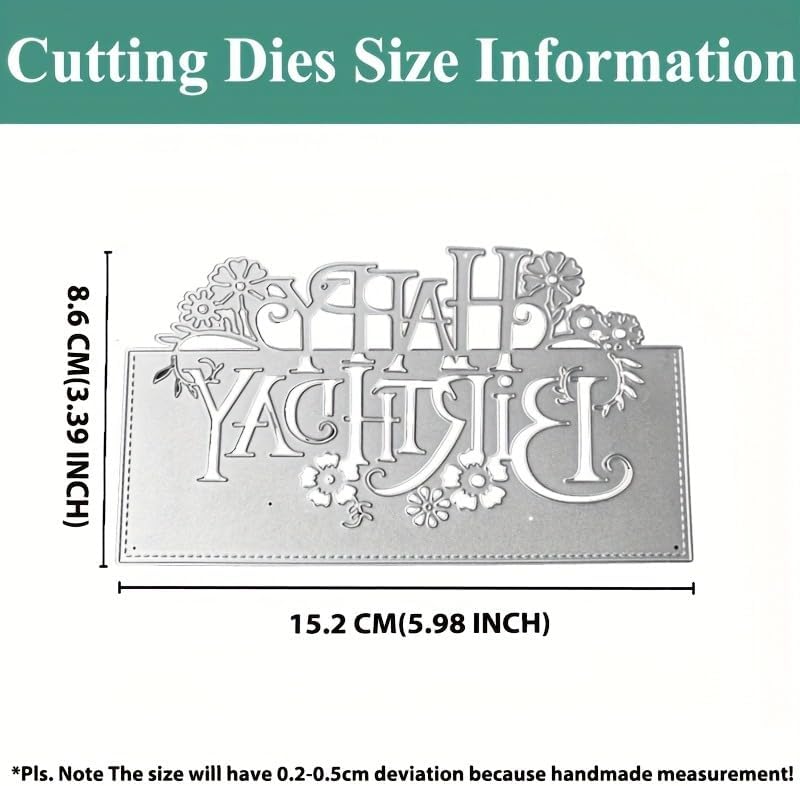 Lapoo Words Cutting Die for Scrapbooking - Durable, Cut Stencils for DIY Scrapbook Photo Album Decorative Paper Card, Card Making Supplies Party Wedding Decorations (Happy Birthday 6 x 3.4 in) - Image 4